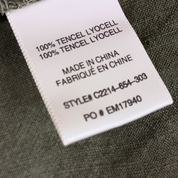 Cloth and Stone Front Tie Button Down Tencel Top in Olive - Picture 5 of 5
